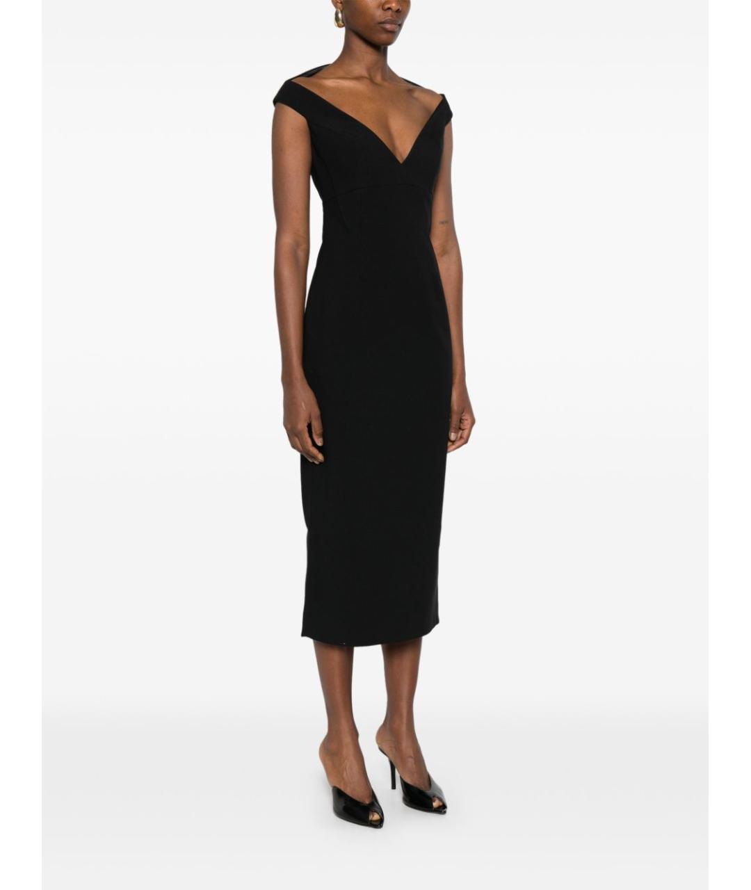 SOLACE LONDON Черное полиэстеровое вечернее платье, фото 3