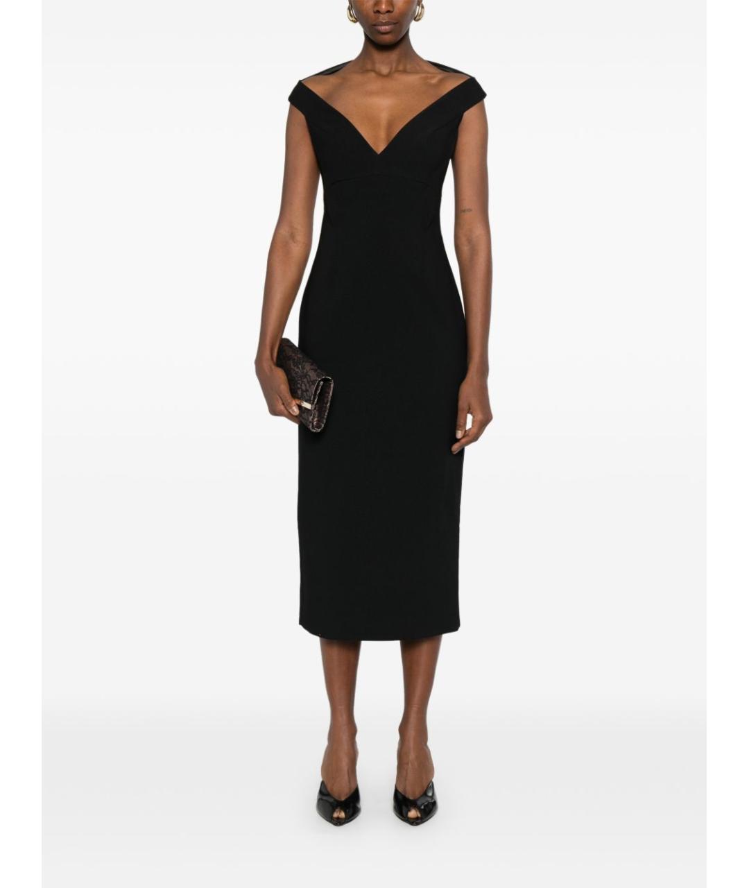 SOLACE LONDON Черное полиэстеровое вечернее платье, фото 4