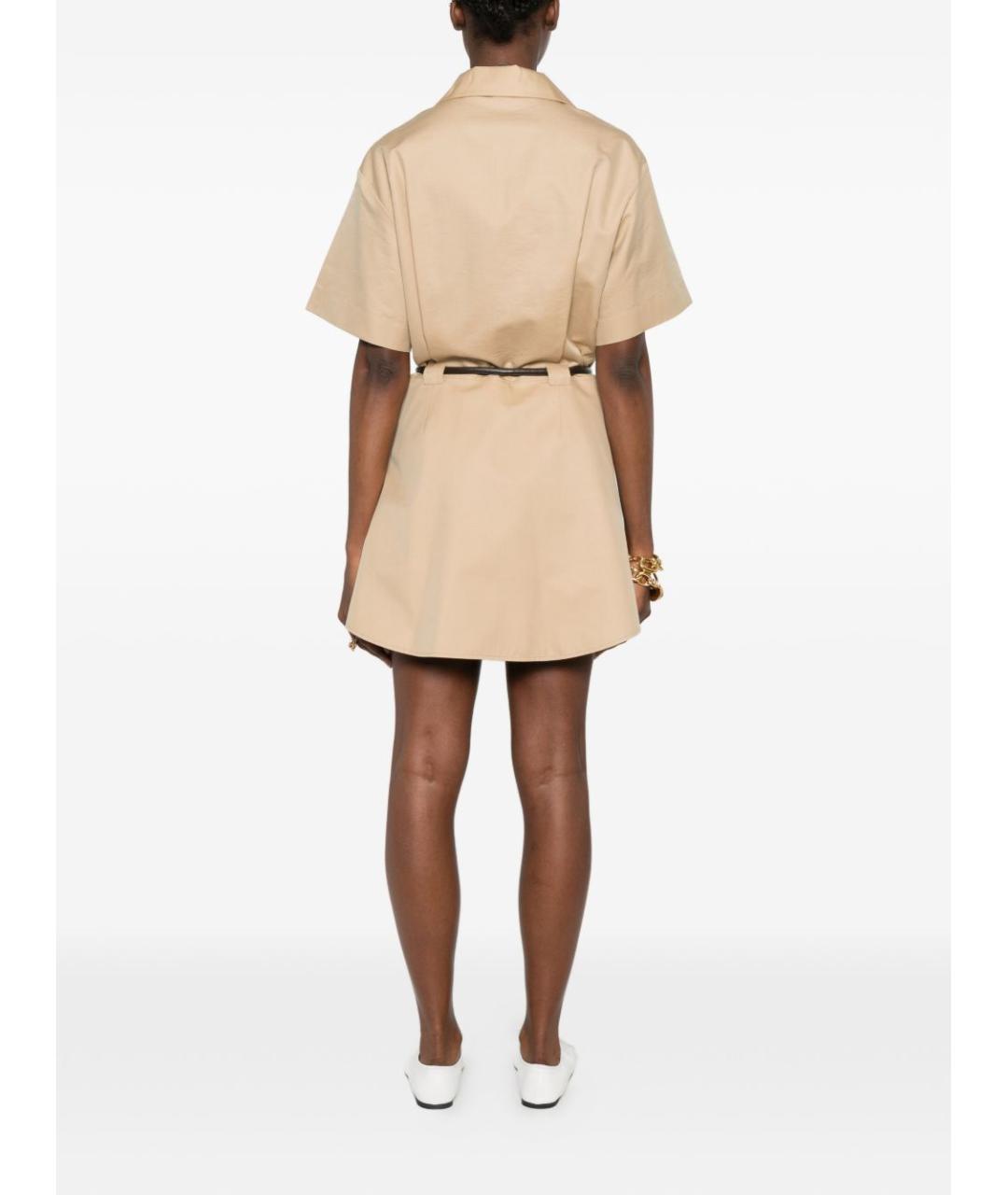 CELINE Бежевое хлопковое повседневное платье, фото 3