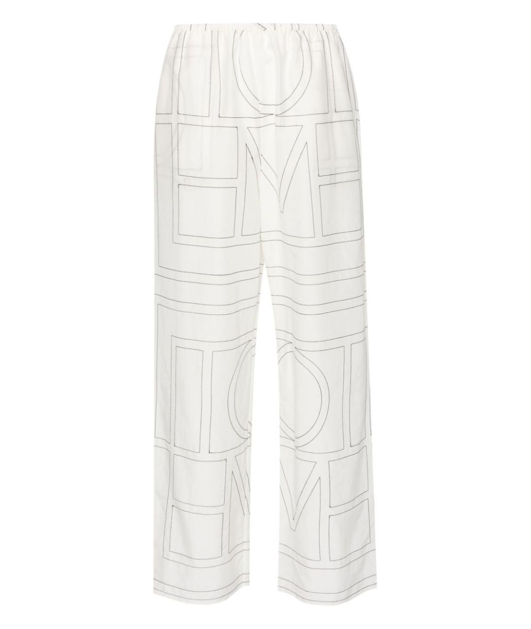 TOTEME Белые хлопковые прямые брюки, фото 1