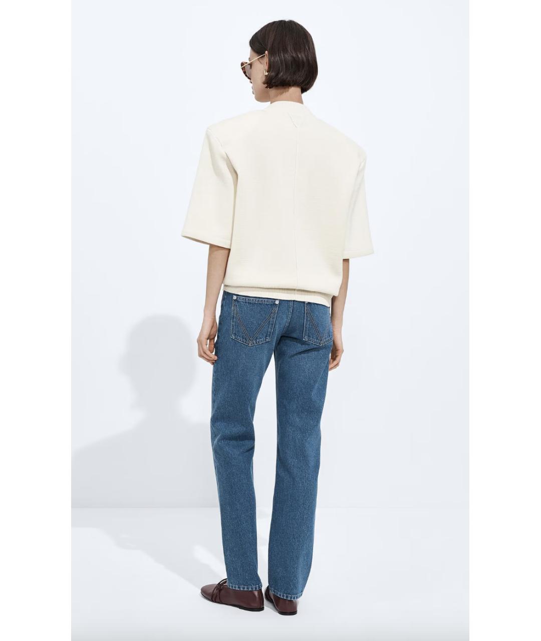 BOTTEGA VENETA Синие хлопковые прямые джинсы, фото 4