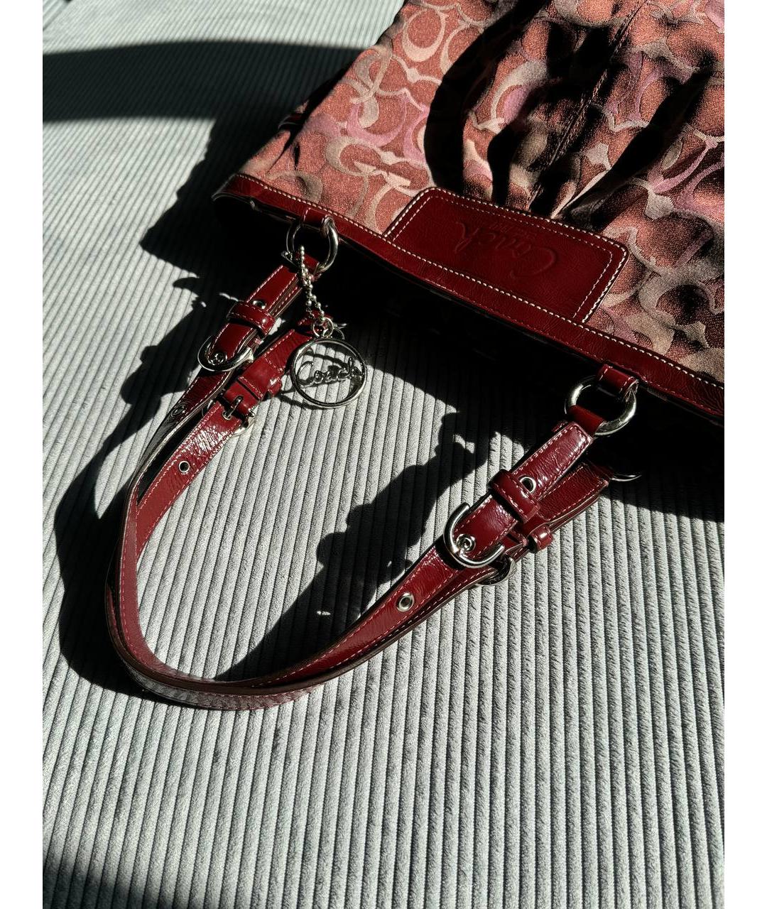 COACH Бордовая тканевая сумка тоут, фото 6