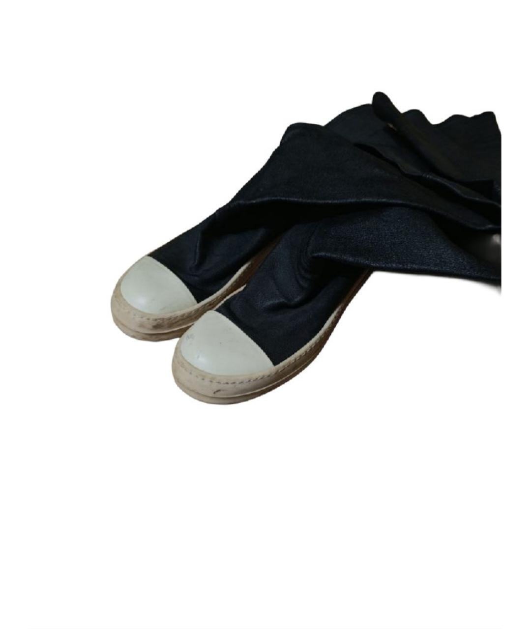 RICK OWENS Черные кожаные ботфорты, фото 5