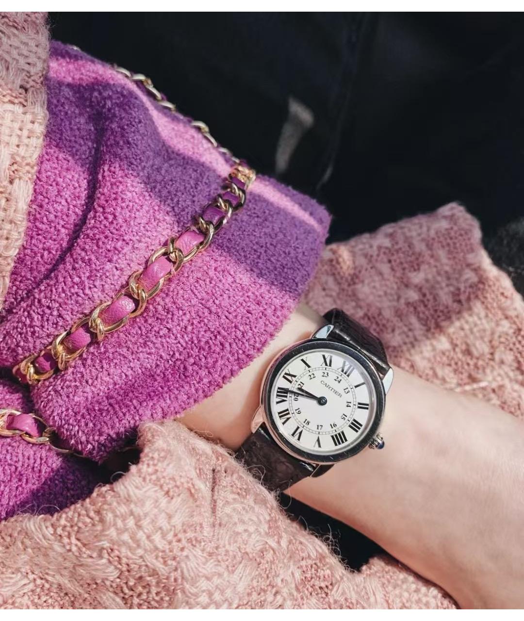 CARTIER Белые металлические часы, фото 4