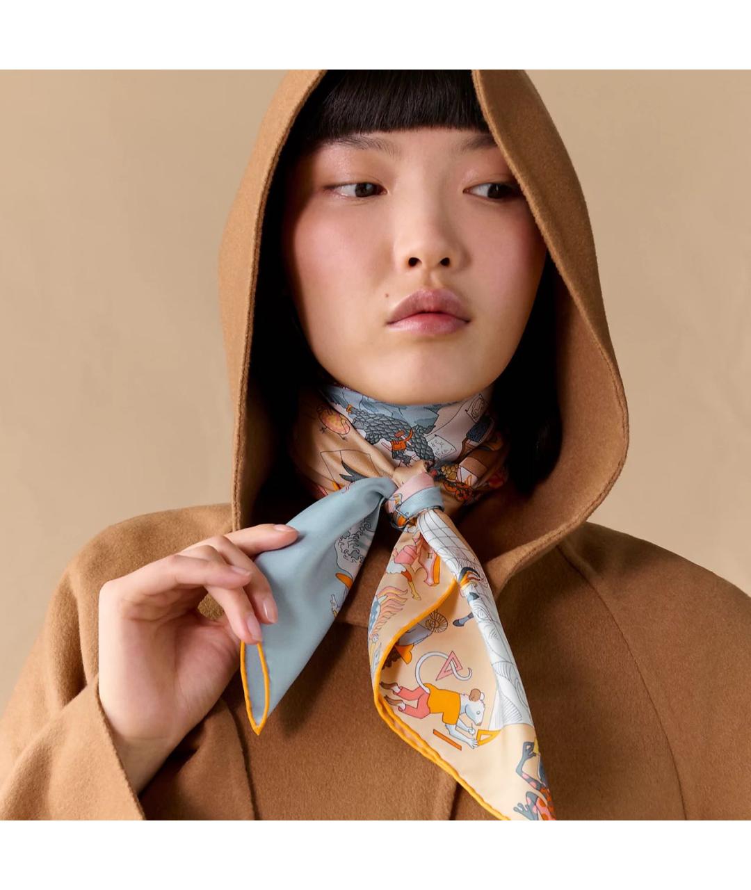 HERMES Мульти шелковый платок, фото 3