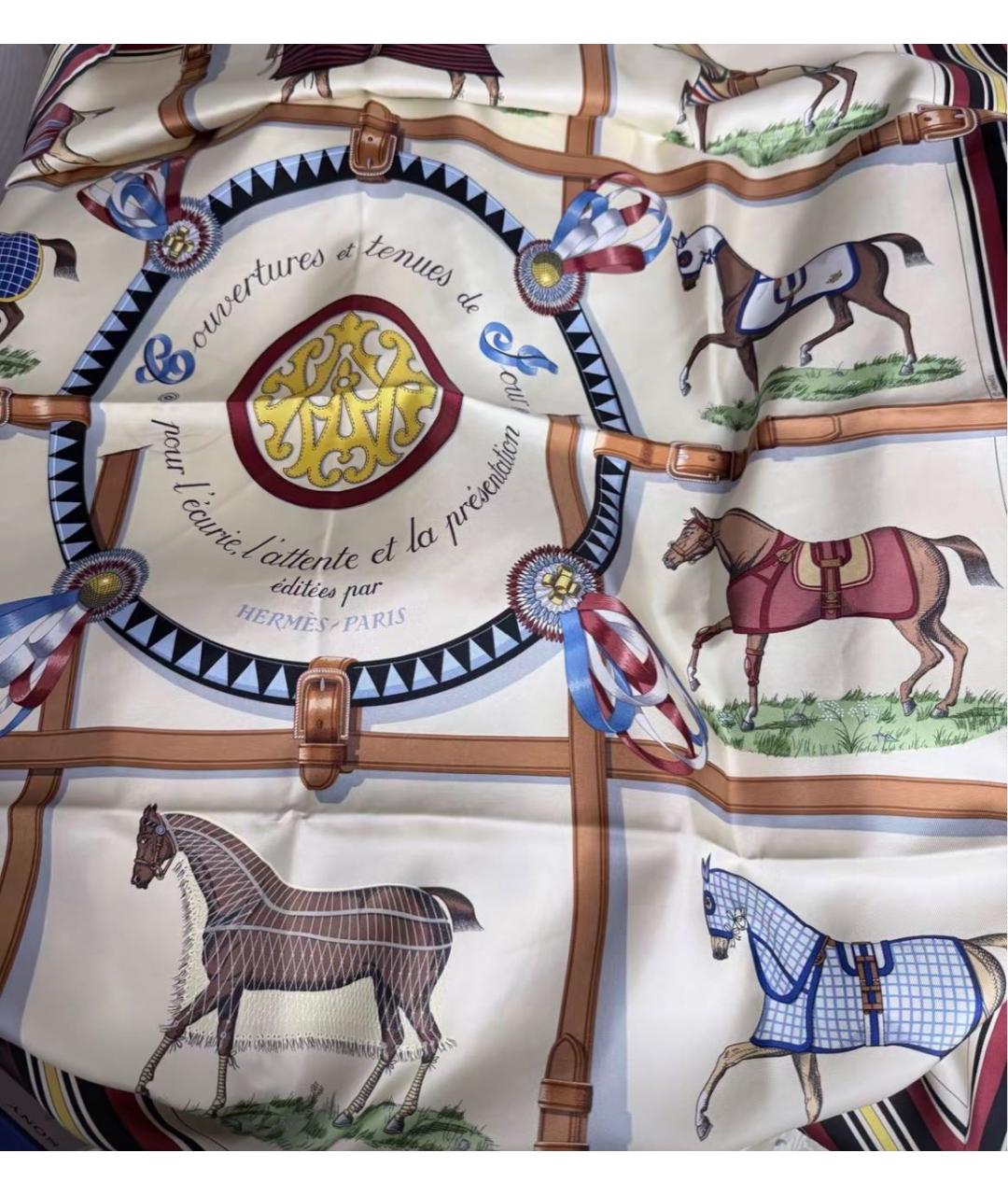 HERMES Мульти шелковый платок, фото 4