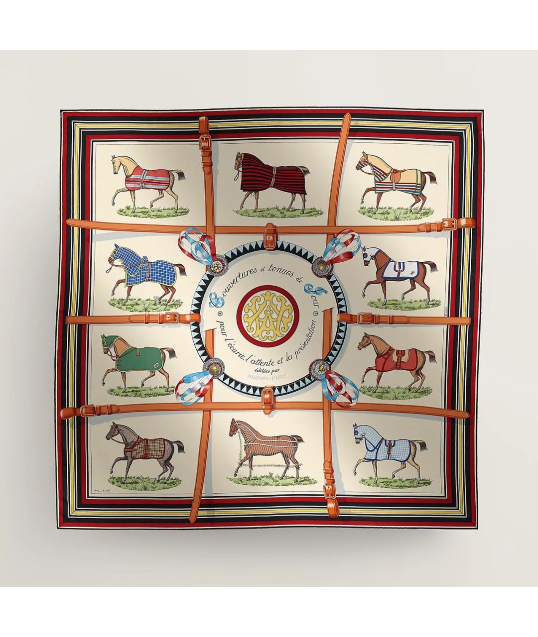 HERMES Мульти шелковый платок, фото 5