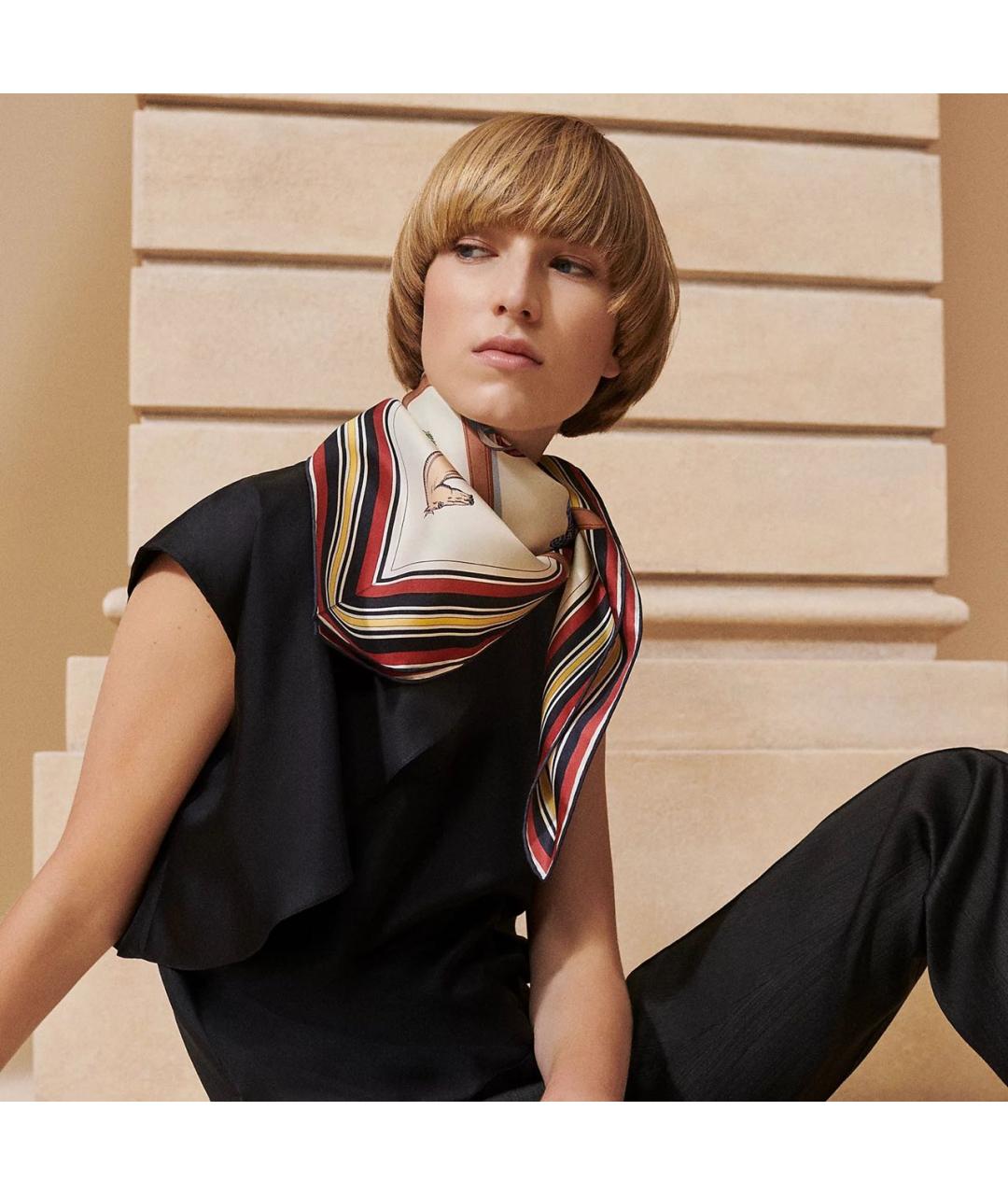 HERMES Мульти шелковый платок, фото 2