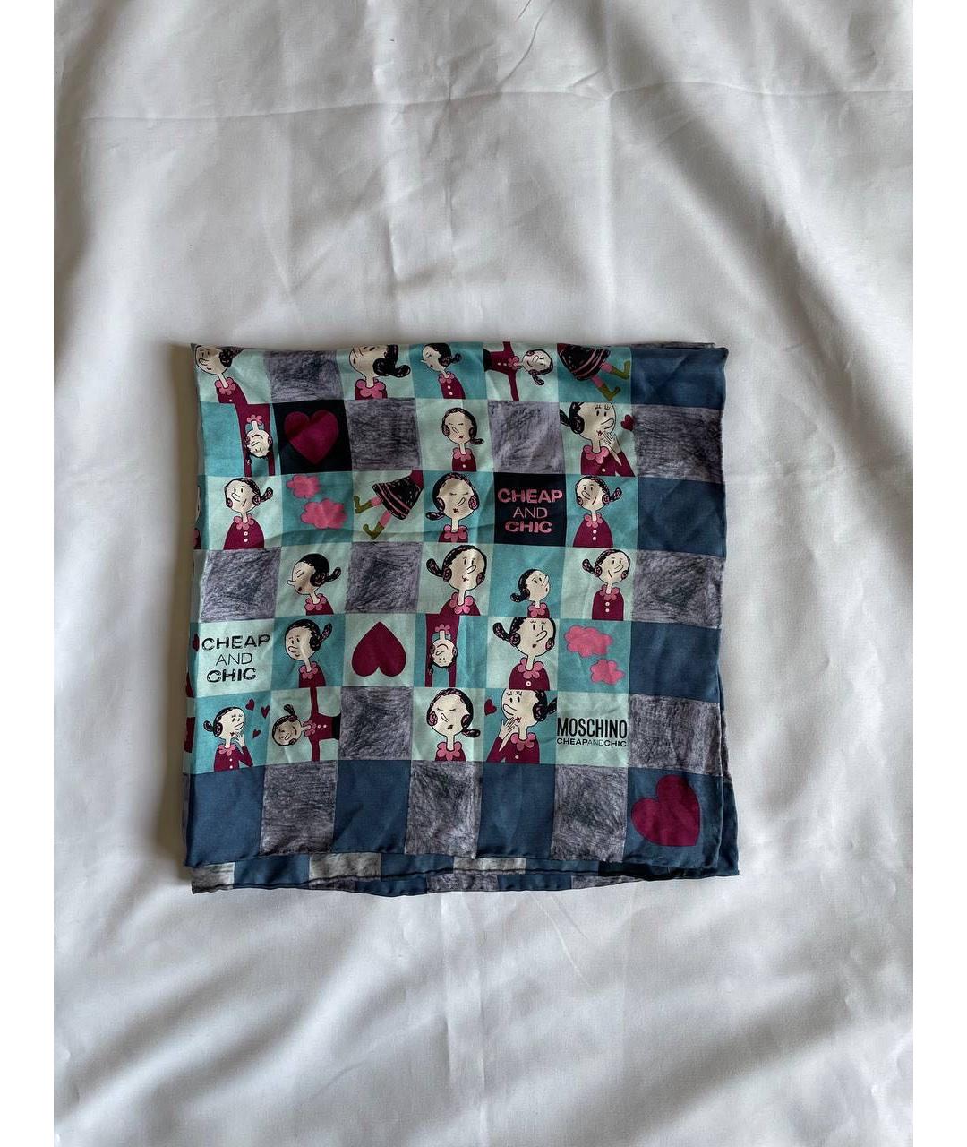 MOSCHINO Мульти шелковый платок, фото 2