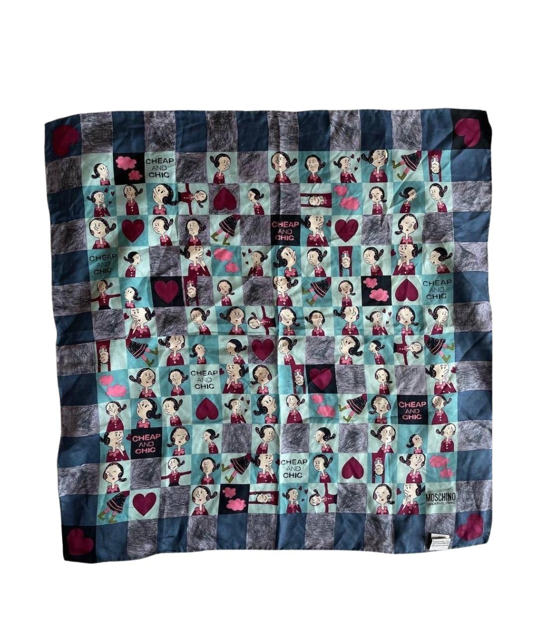 MOSCHINO Мульти шелковый платок, фото 1
