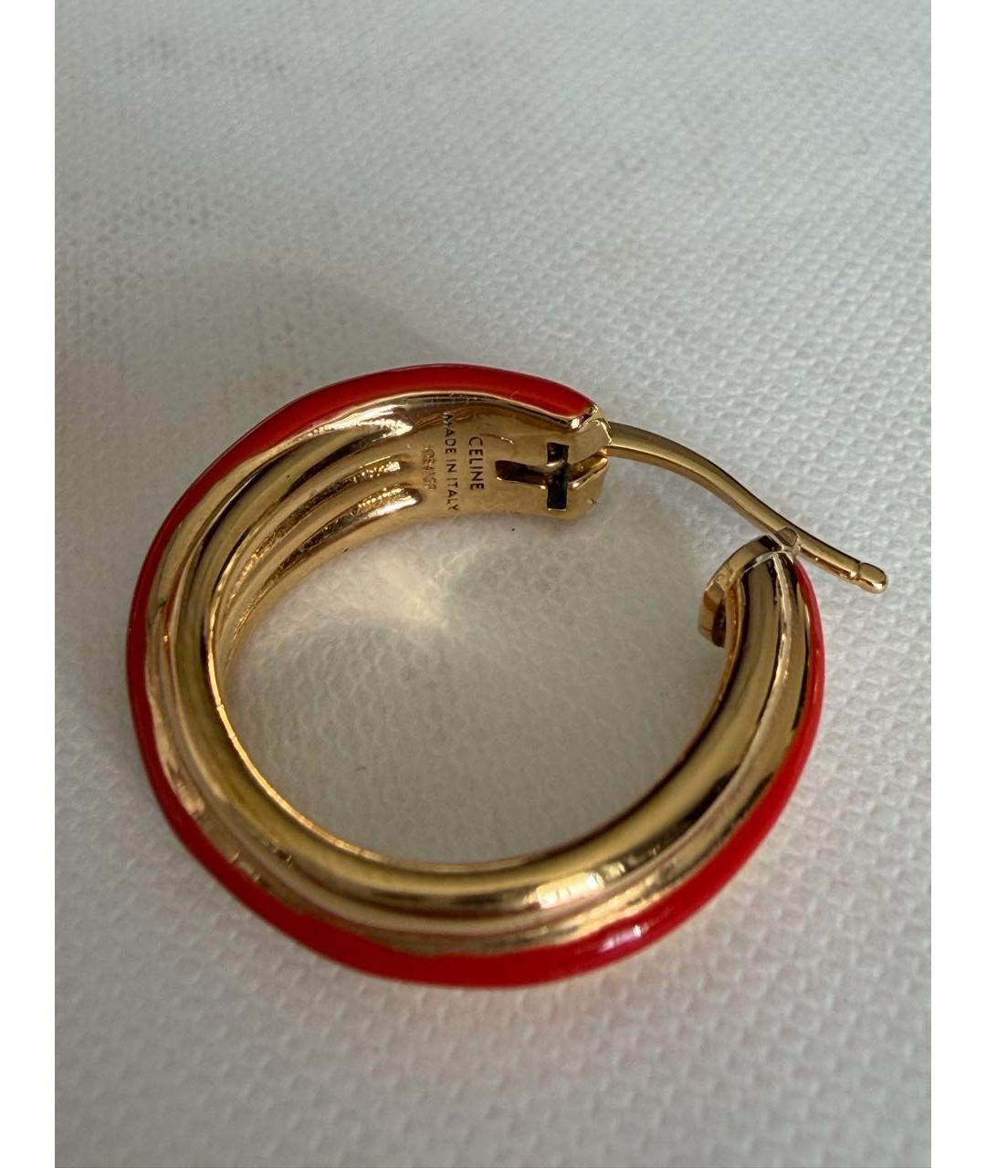 CELINE Золотые латунные серьги, фото 3