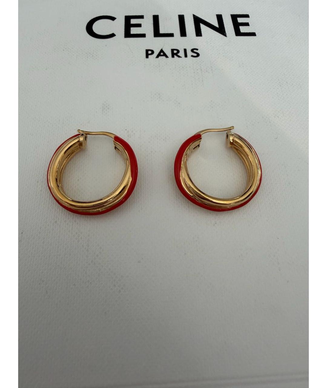 CELINE Золотые латунные серьги, фото 6