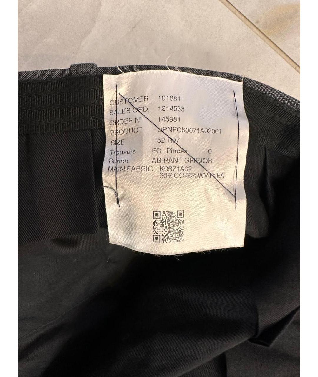 KITON Серые шерстяные классические брюки, фото 6