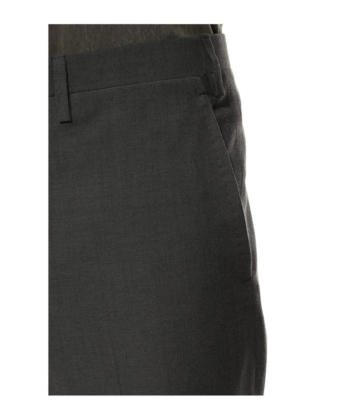 KITON Серые шерстяные классические брюки, фото 4