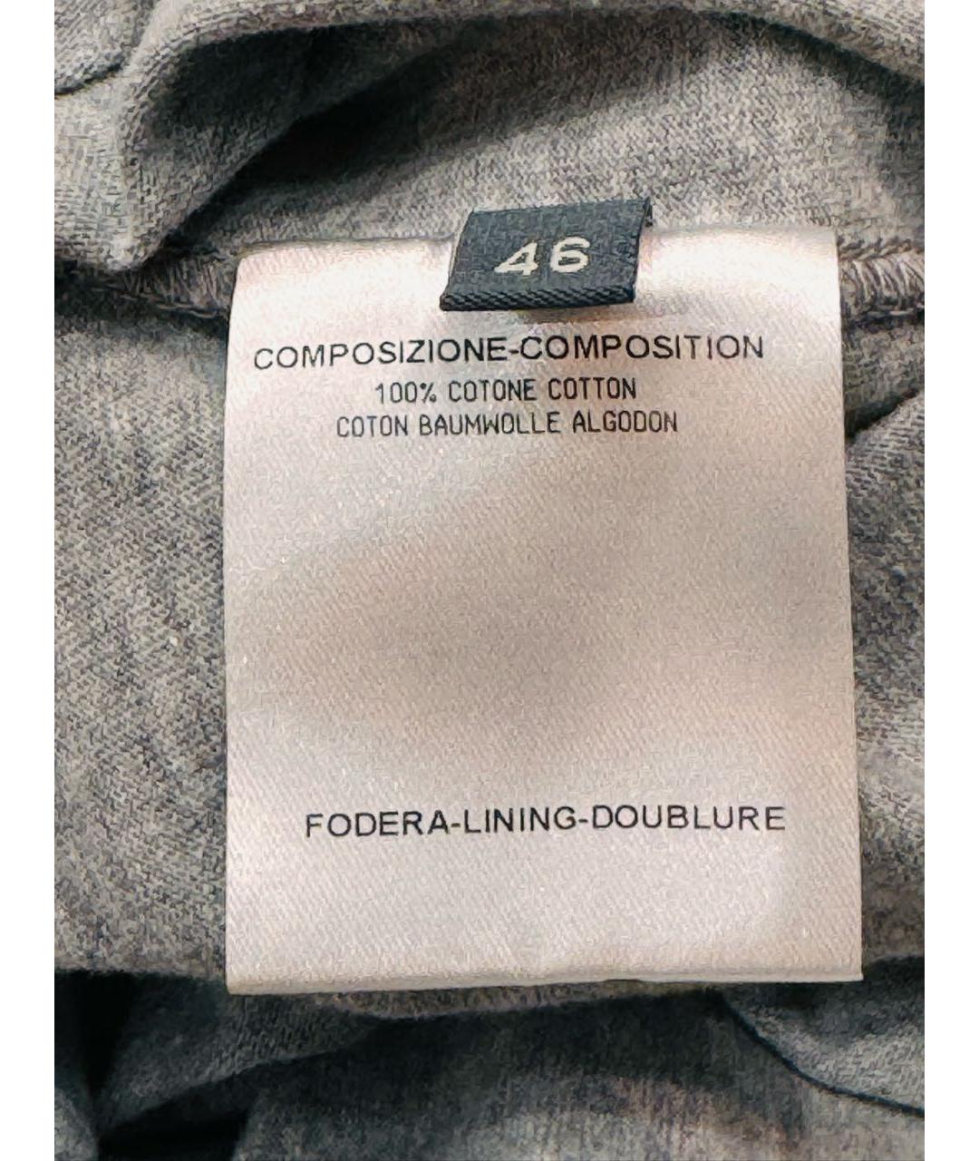 ALEXANDER MCQUEEN Серая хлопковая майка, фото 5