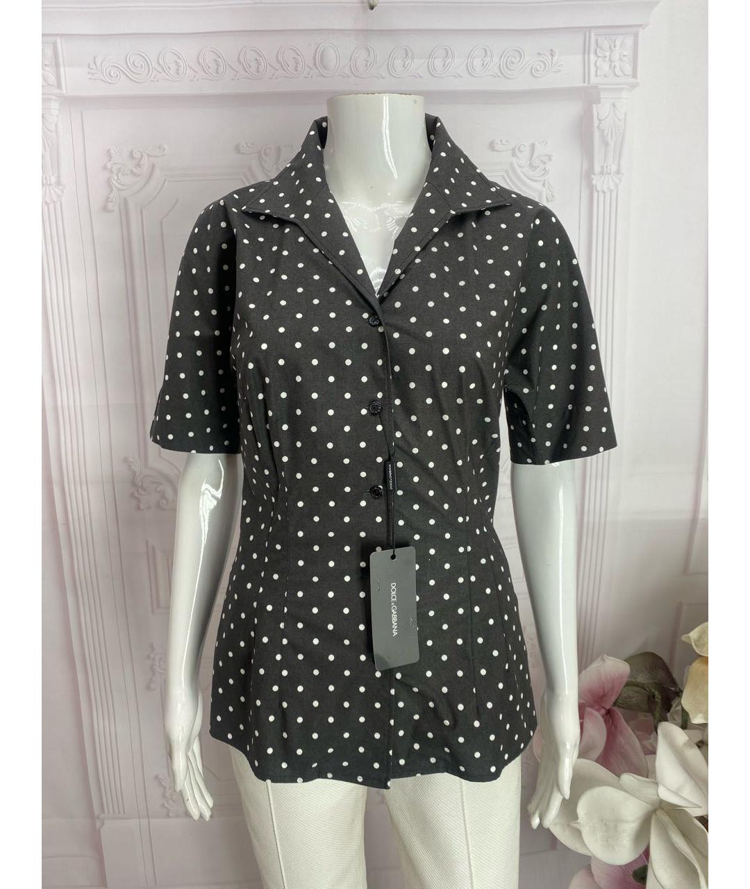 DOLCE&GABBANA Черная хлопковая блузы, фото 4