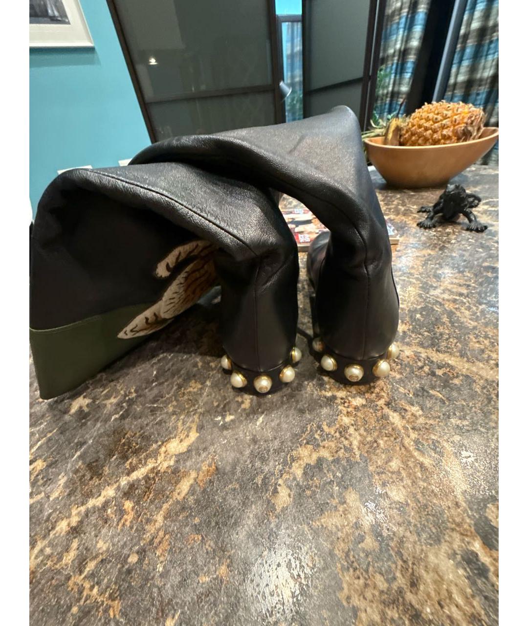 GUCCI Черные кожаные сапоги, фото 4