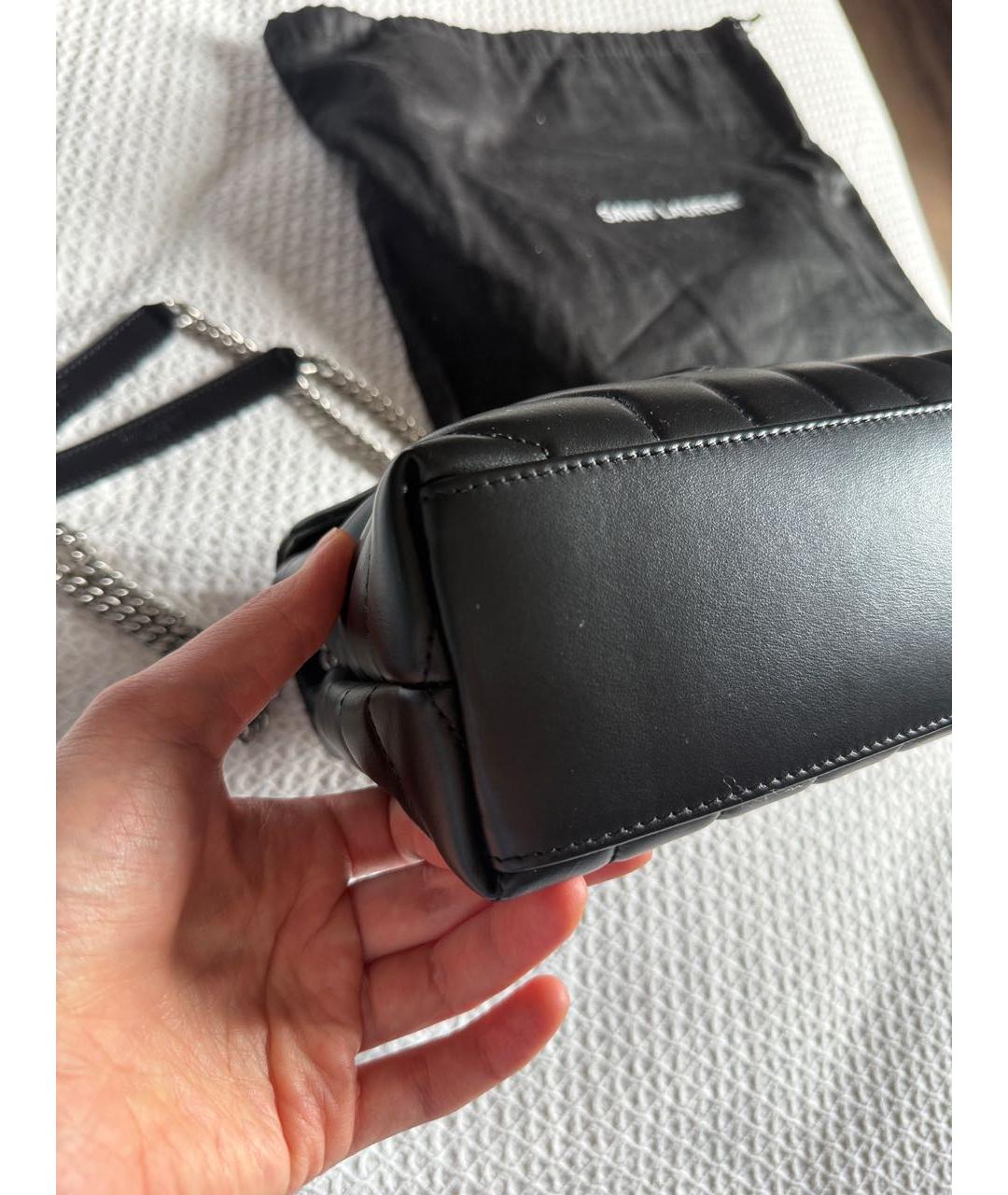 SAINT LAURENT Черная кожаная сумка через плечо, фото 6