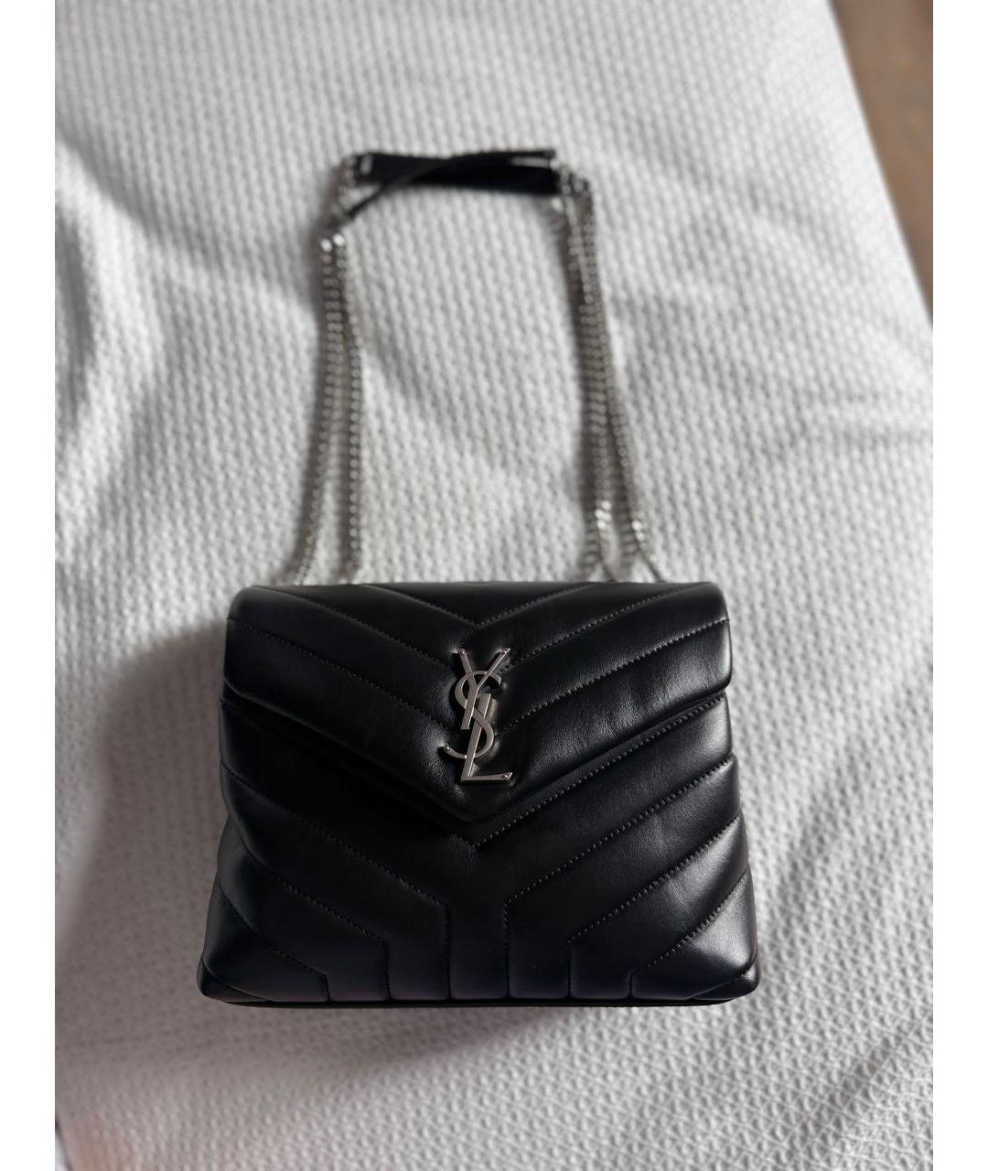 SAINT LAURENT Черная кожаная сумка через плечо, фото 7
