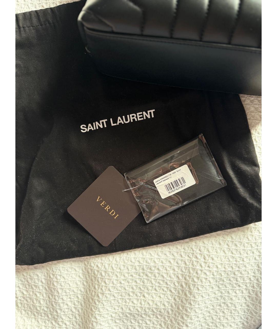 SAINT LAURENT Черная кожаная сумка через плечо, фото 5