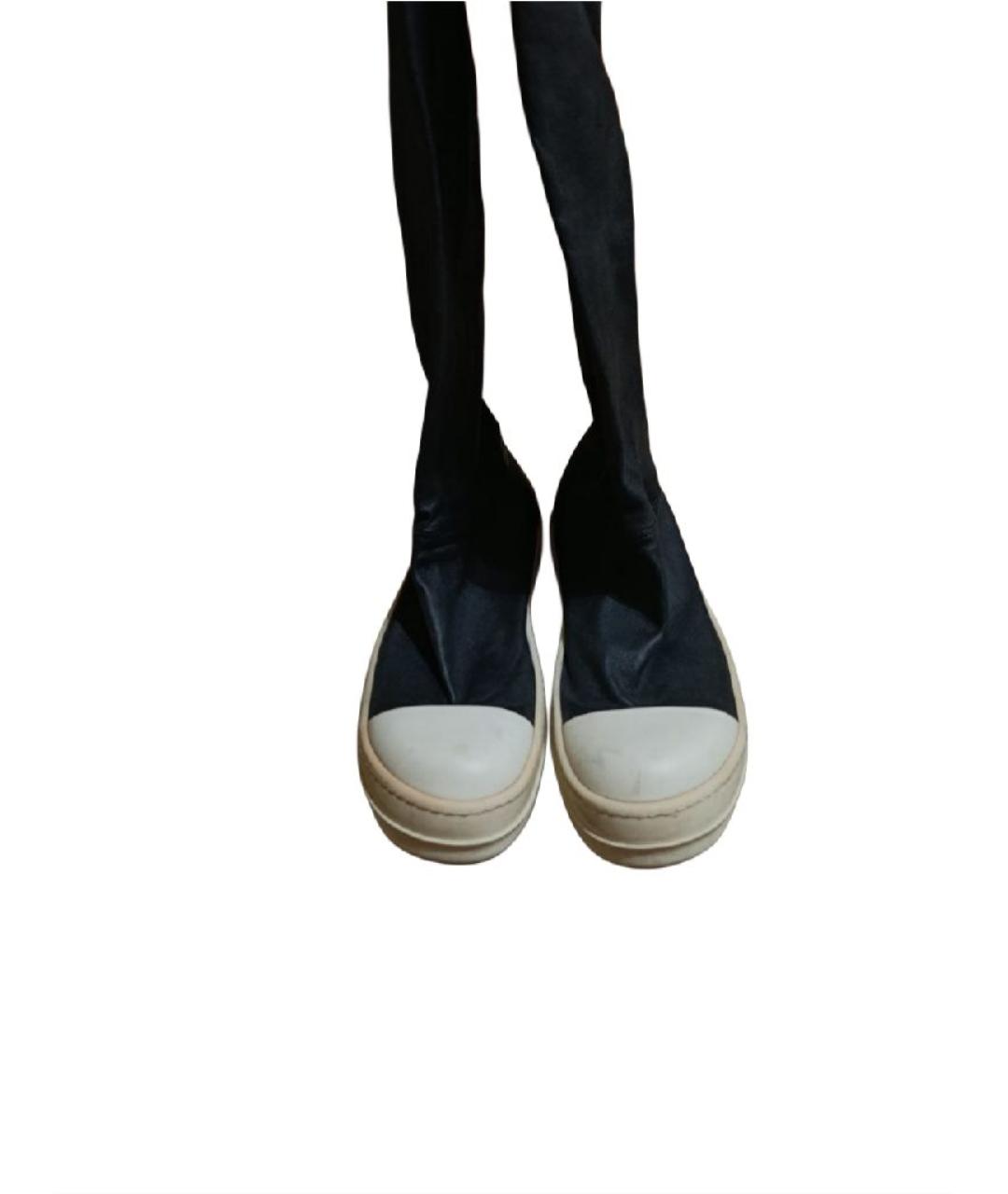 RICK OWENS Черные кожаные ботфорты, фото 2