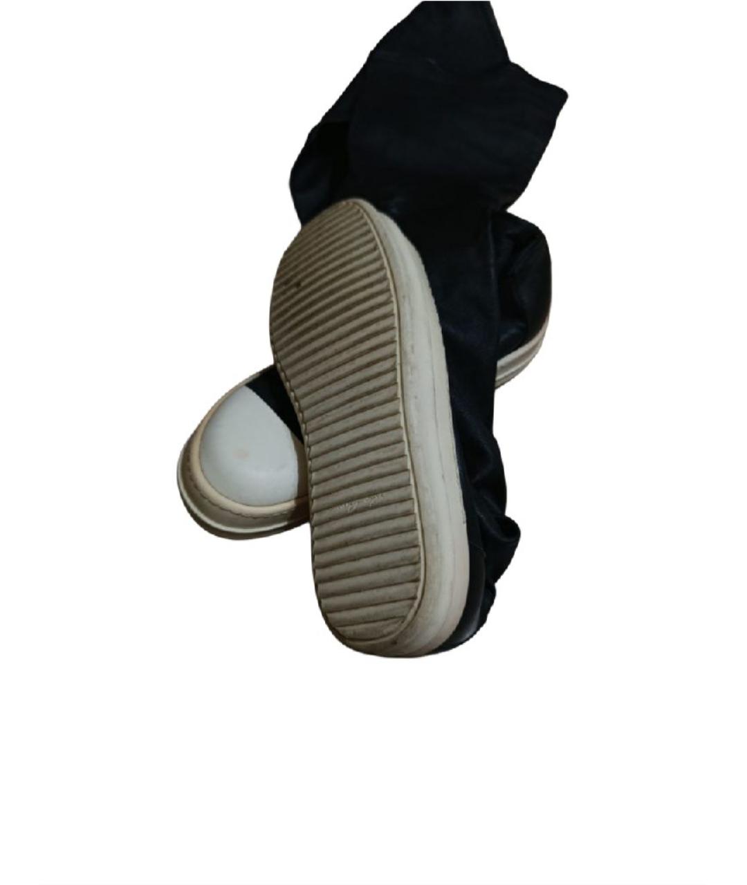 RICK OWENS Черные кожаные ботфорты, фото 7