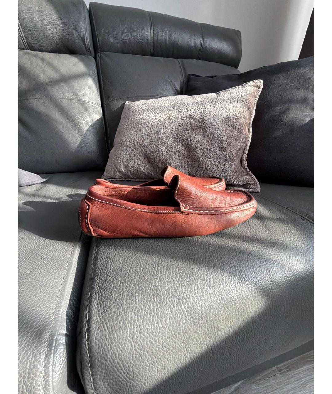 PRADA Коричневые кожаные мокасины, фото 6