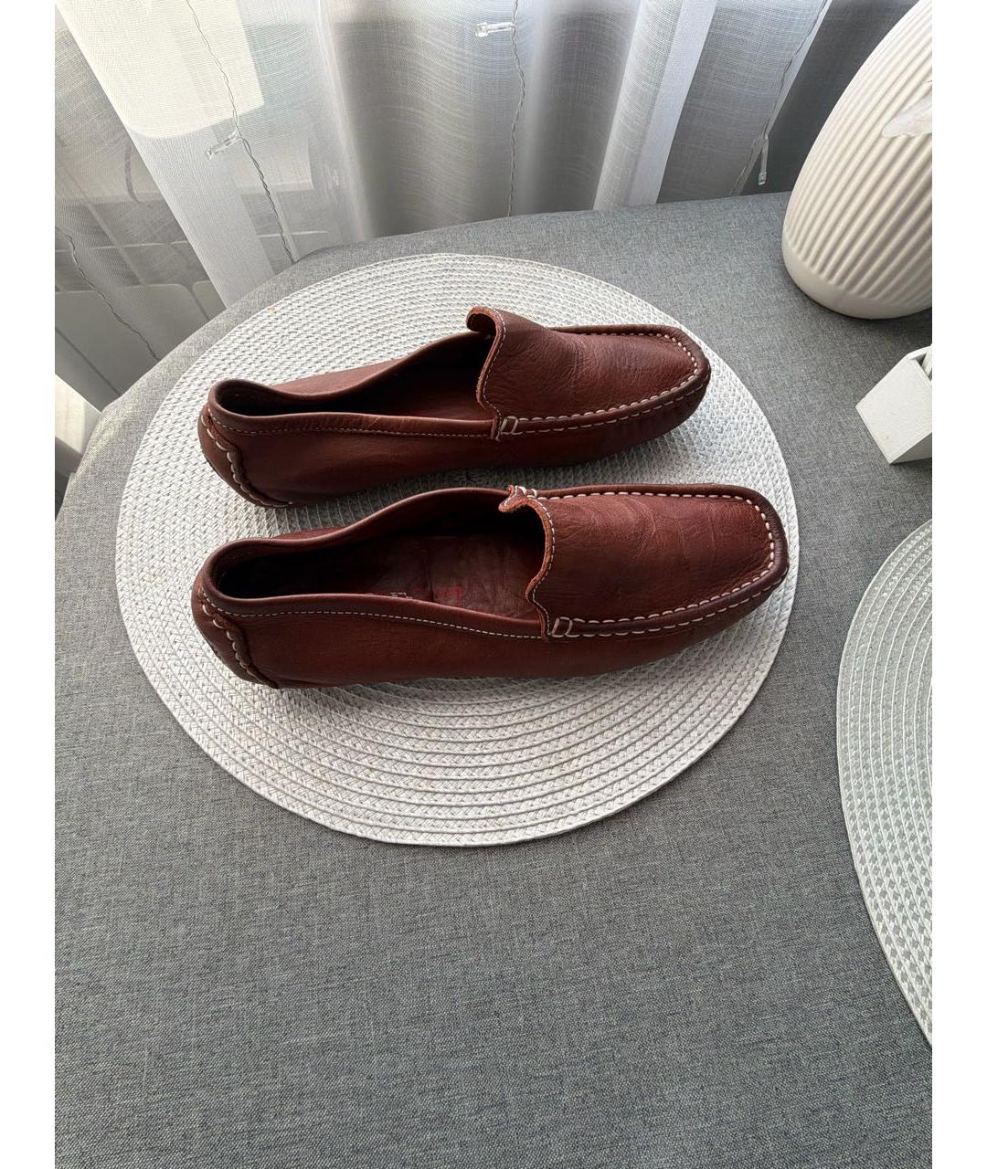 PRADA Коричневые кожаные мокасины, фото 7