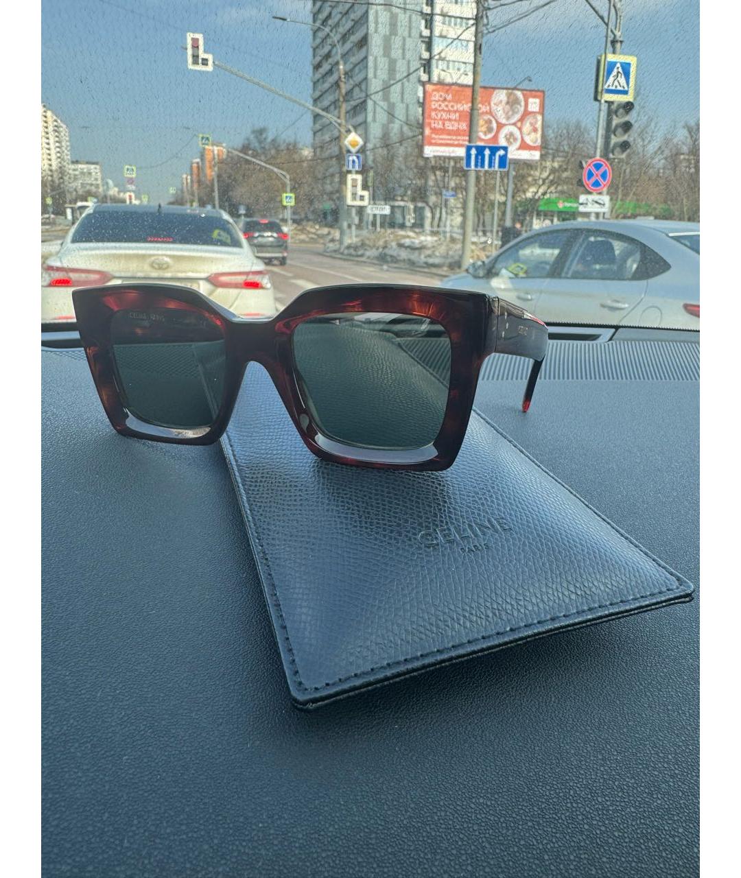 CELINE Коричневые солнцезащитные очки, фото 2