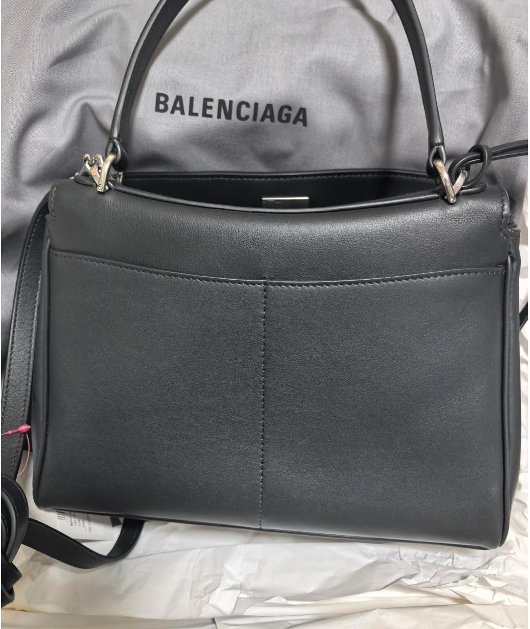BALENCIAGA Черная кожаная сумка через плечо, фото 3