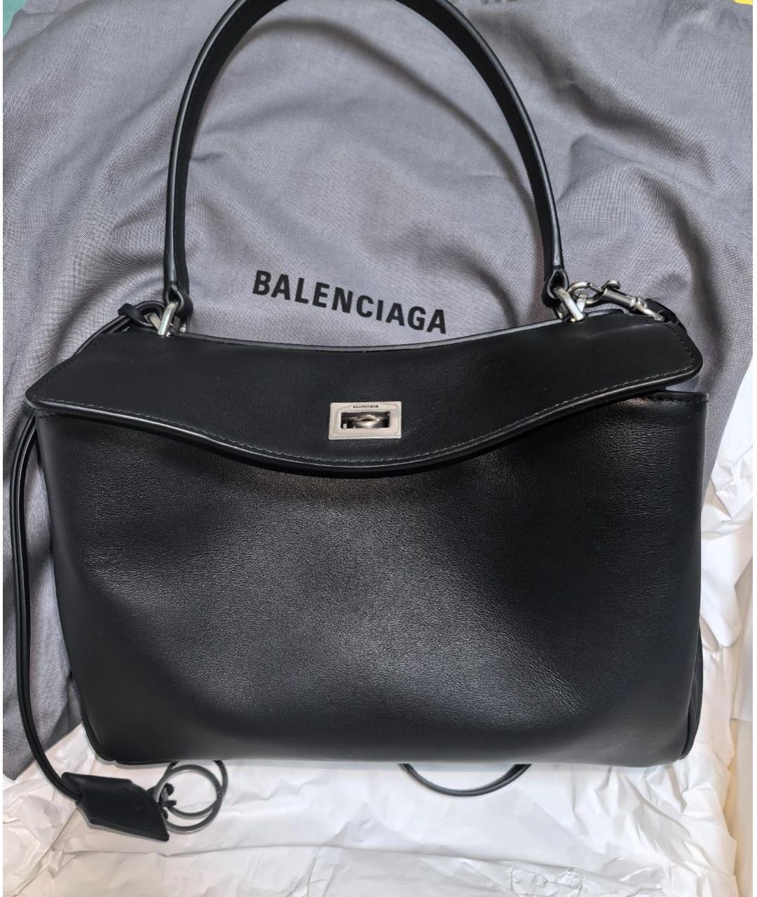 BALENCIAGA Черная кожаная сумка через плечо, фото 2