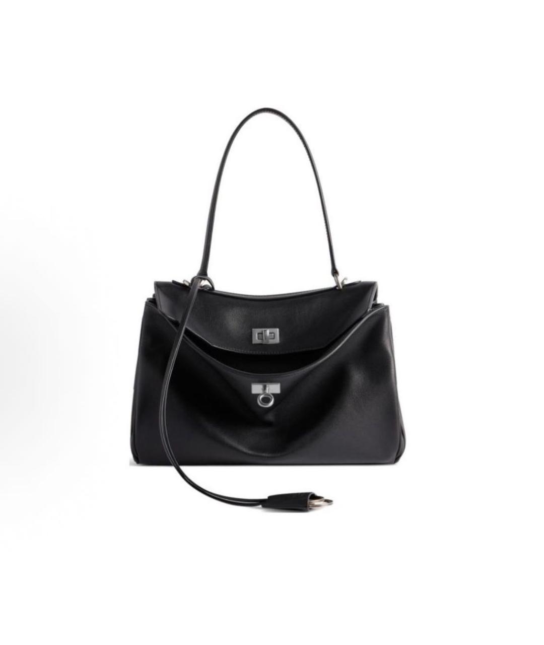 BALENCIAGA Черная кожаная сумка через плечо, фото 4