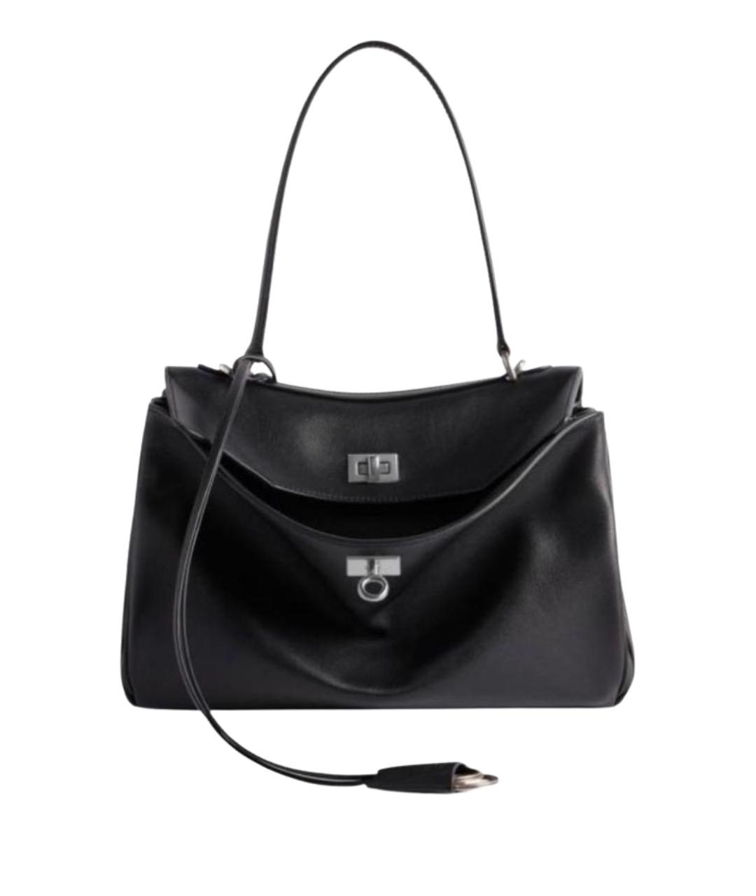 BALENCIAGA Черная кожаная сумка через плечо, фото 1