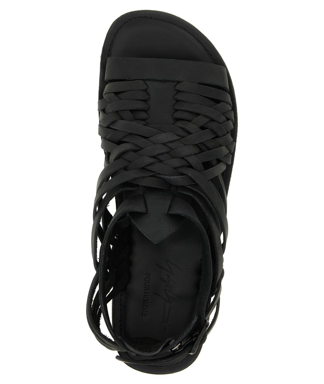 YOHJI YAMAMOTO Черные кожаные сандалии, фото 3