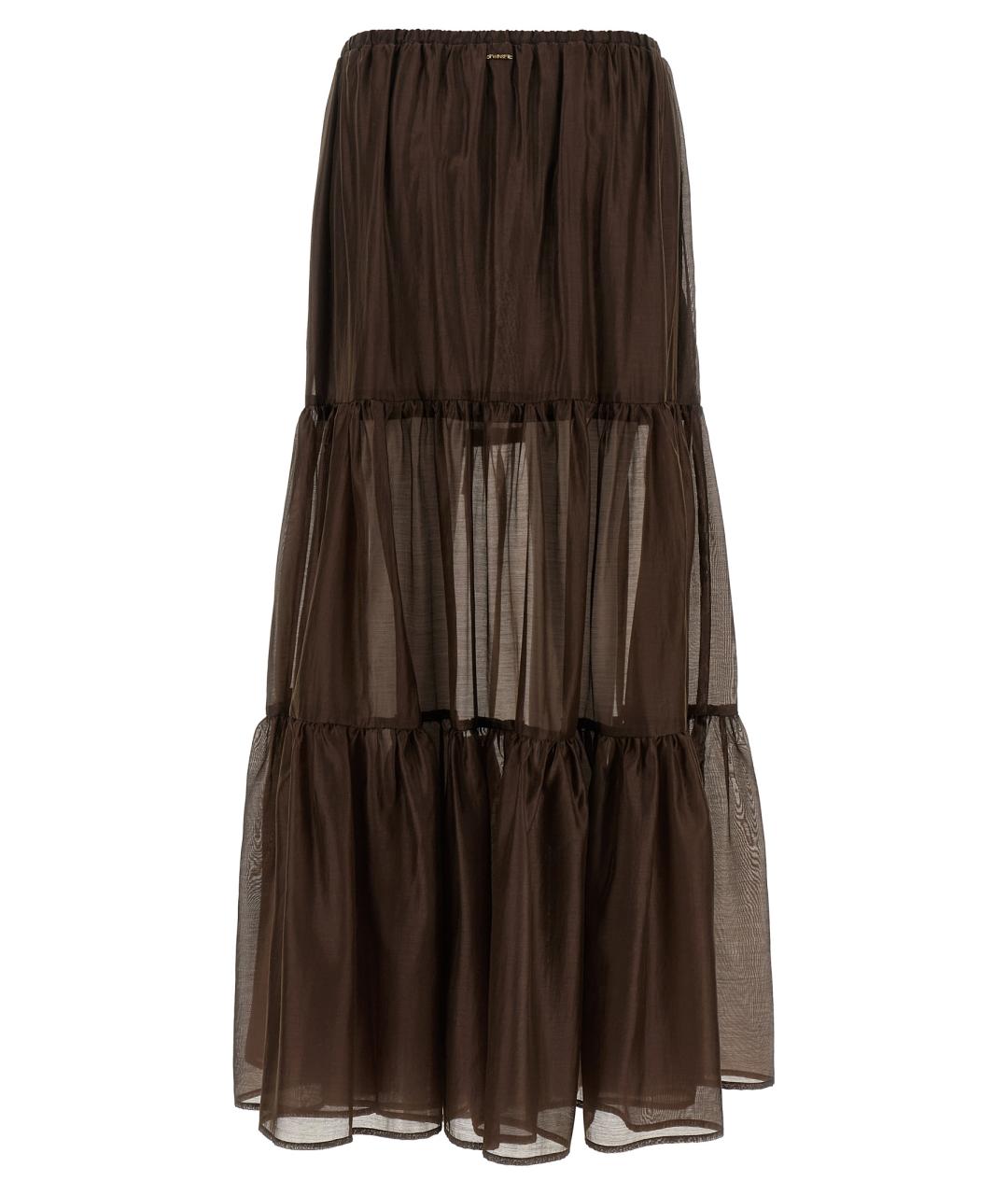 TWIN-SET Коричневая юбка макси, фото 2