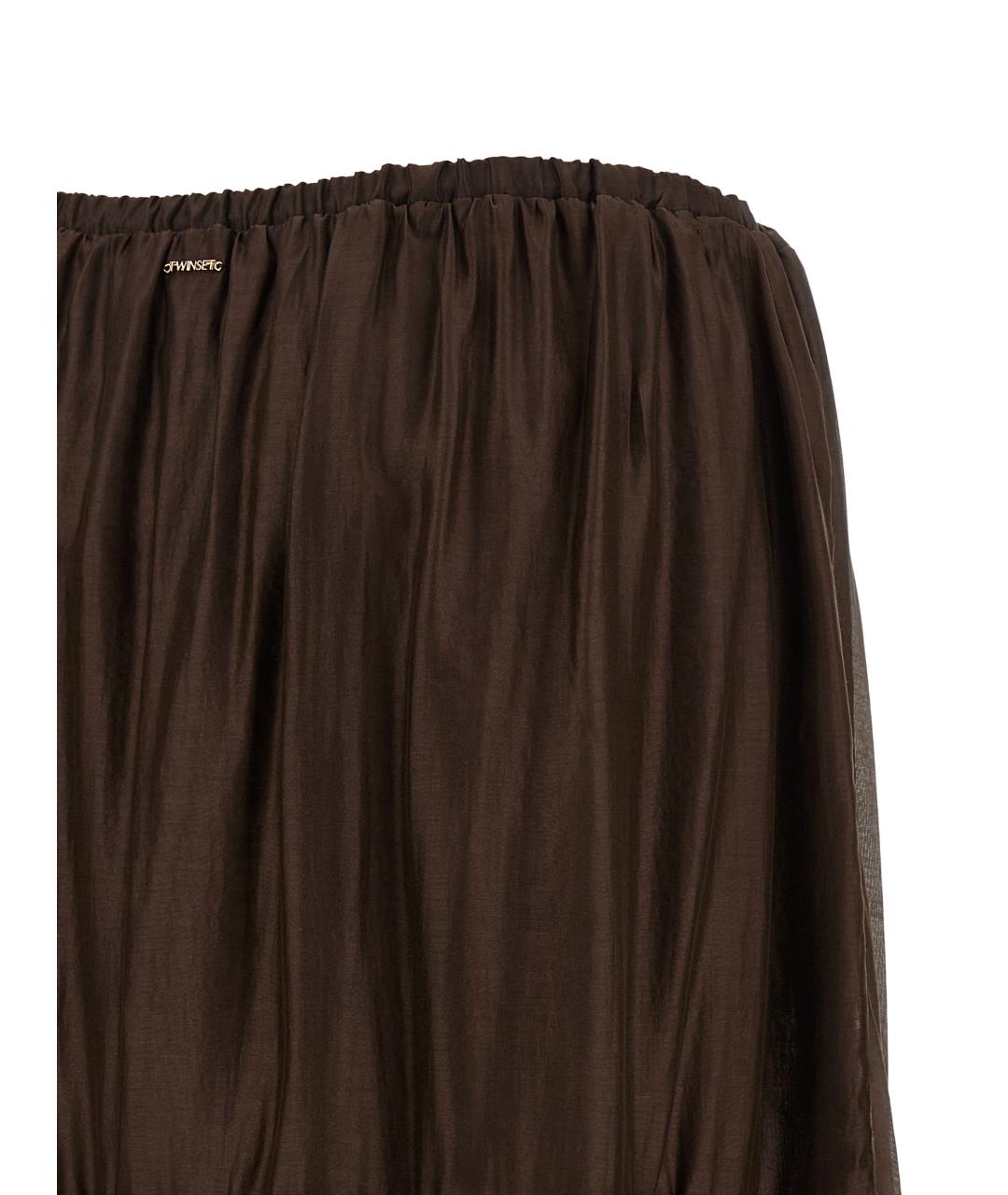 TWIN-SET Коричневая юбка макси, фото 4