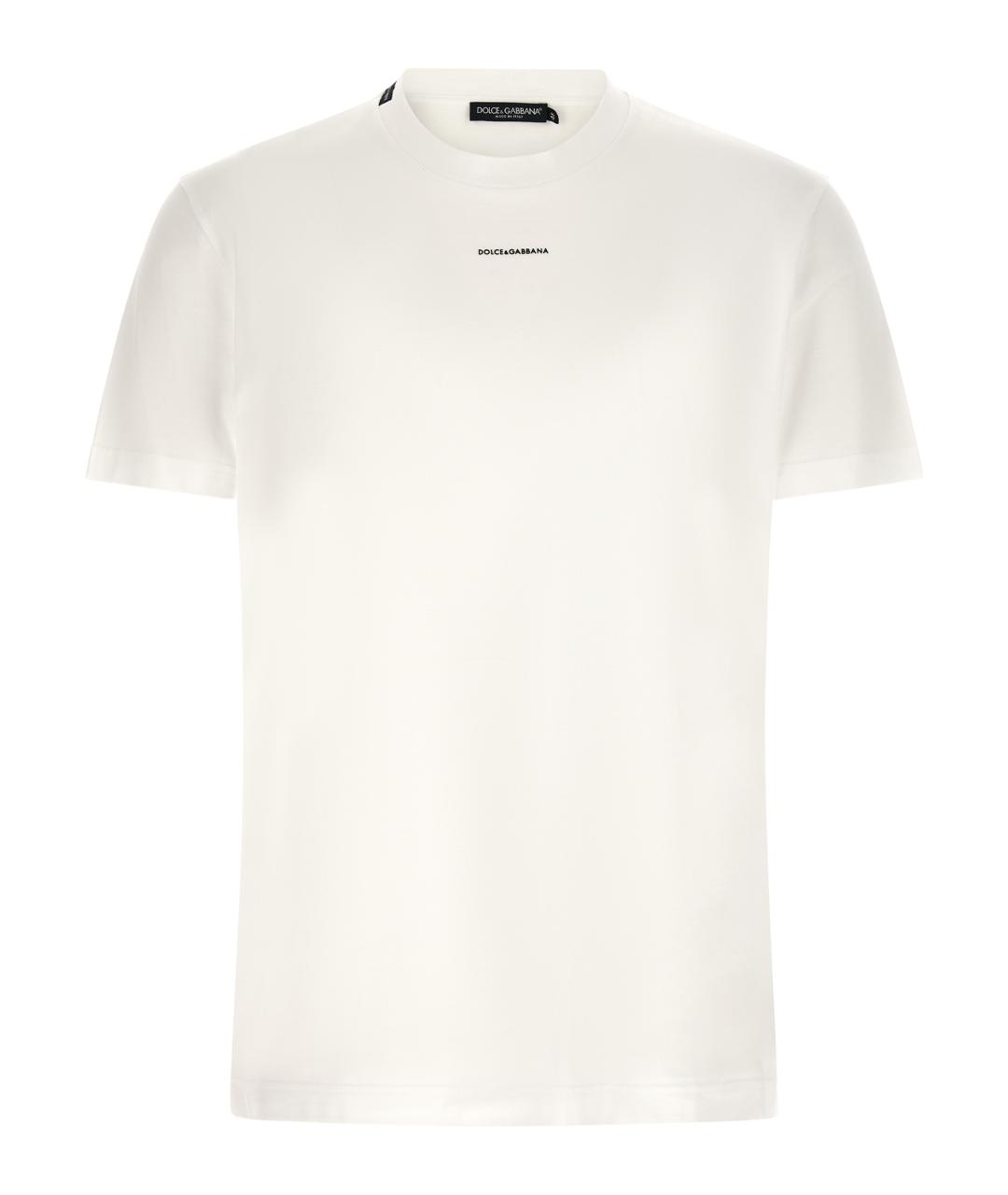 DOLCE&GABBANA Белая хлопковая футболка, фото 1