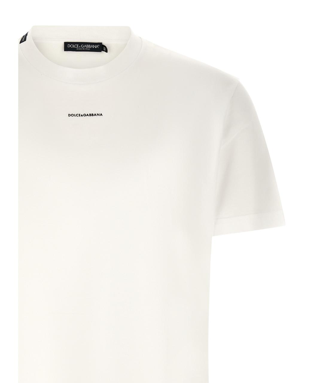 DOLCE&GABBANA Белая хлопковая футболка, фото 3