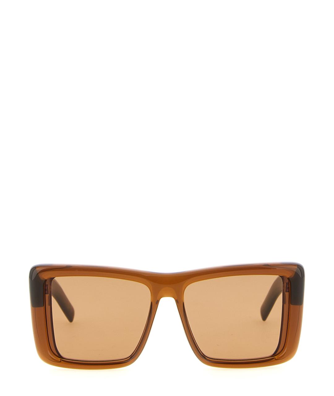 SAINT LAURENT Коричневые пластиковые солнцезащитные очки, фото 2