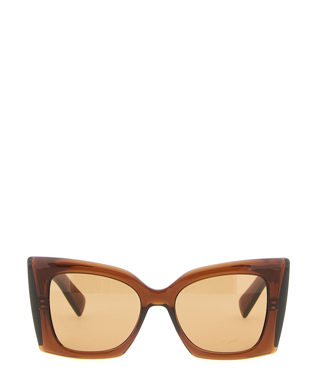 SAINT LAURENT Коричневые пластиковые солнцезащитные очки, фото 2