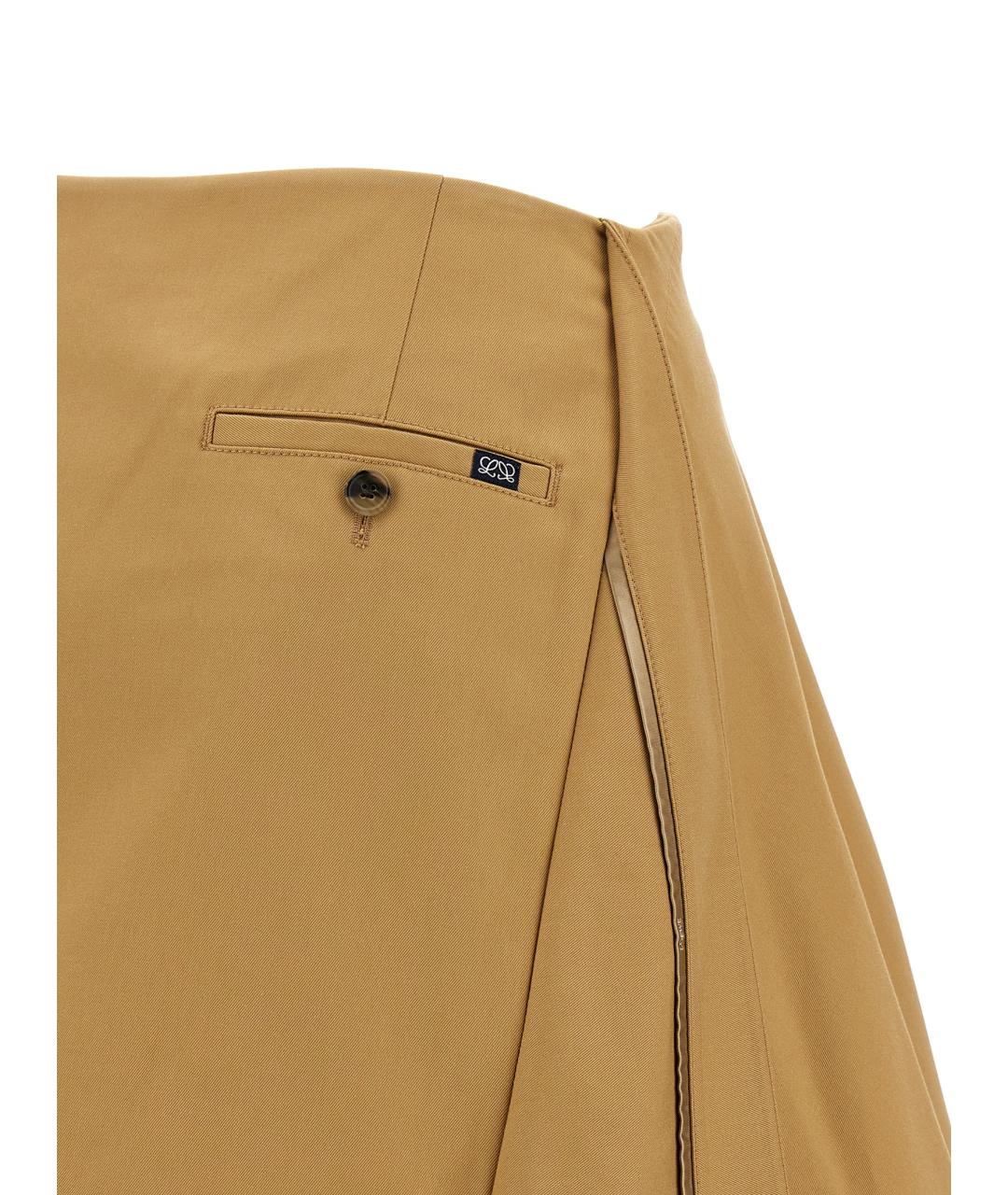 LOEWE Бежевая хлопковая юбка мини, фото 4