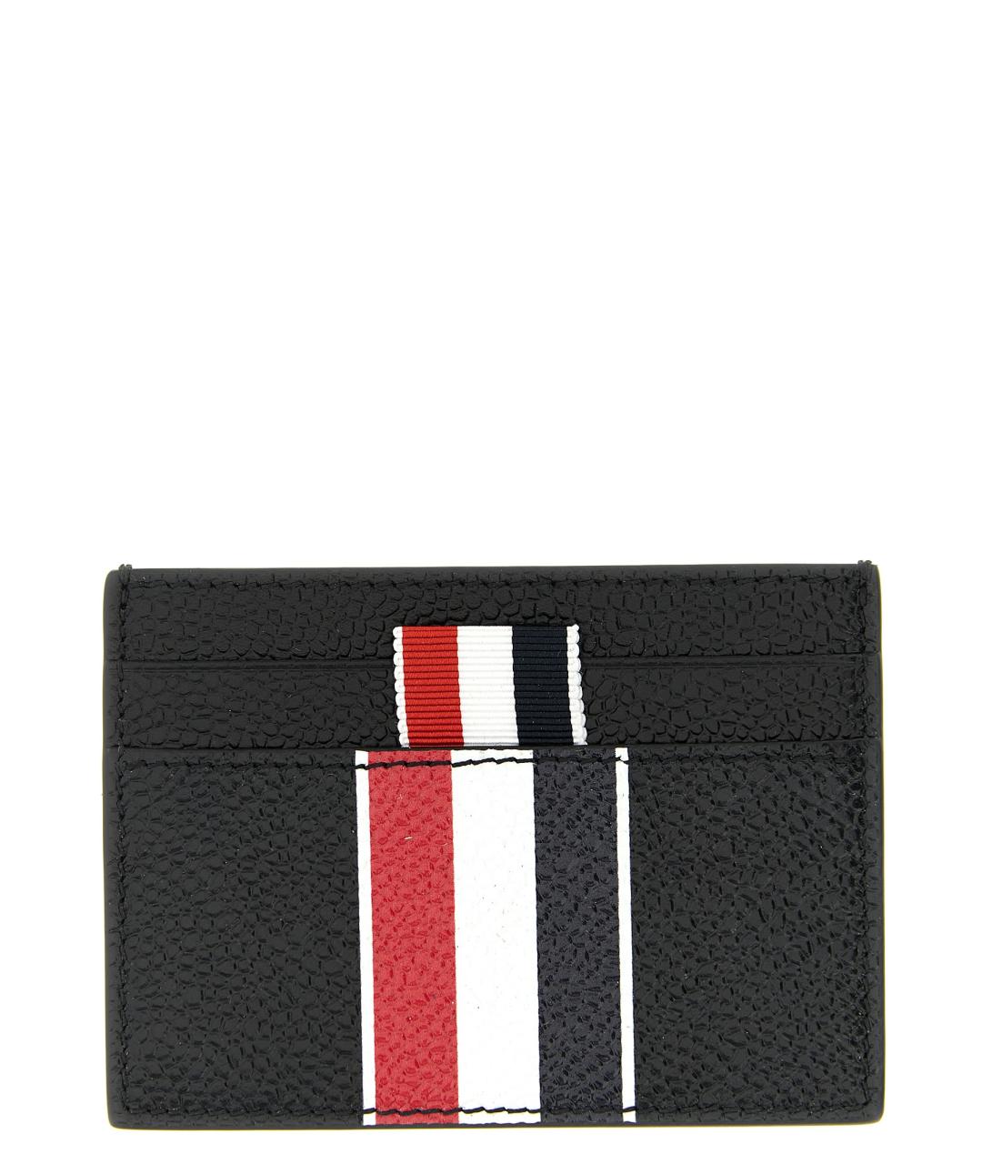 THOM BROWNE Черный кожаный кардхолдер, фото 1