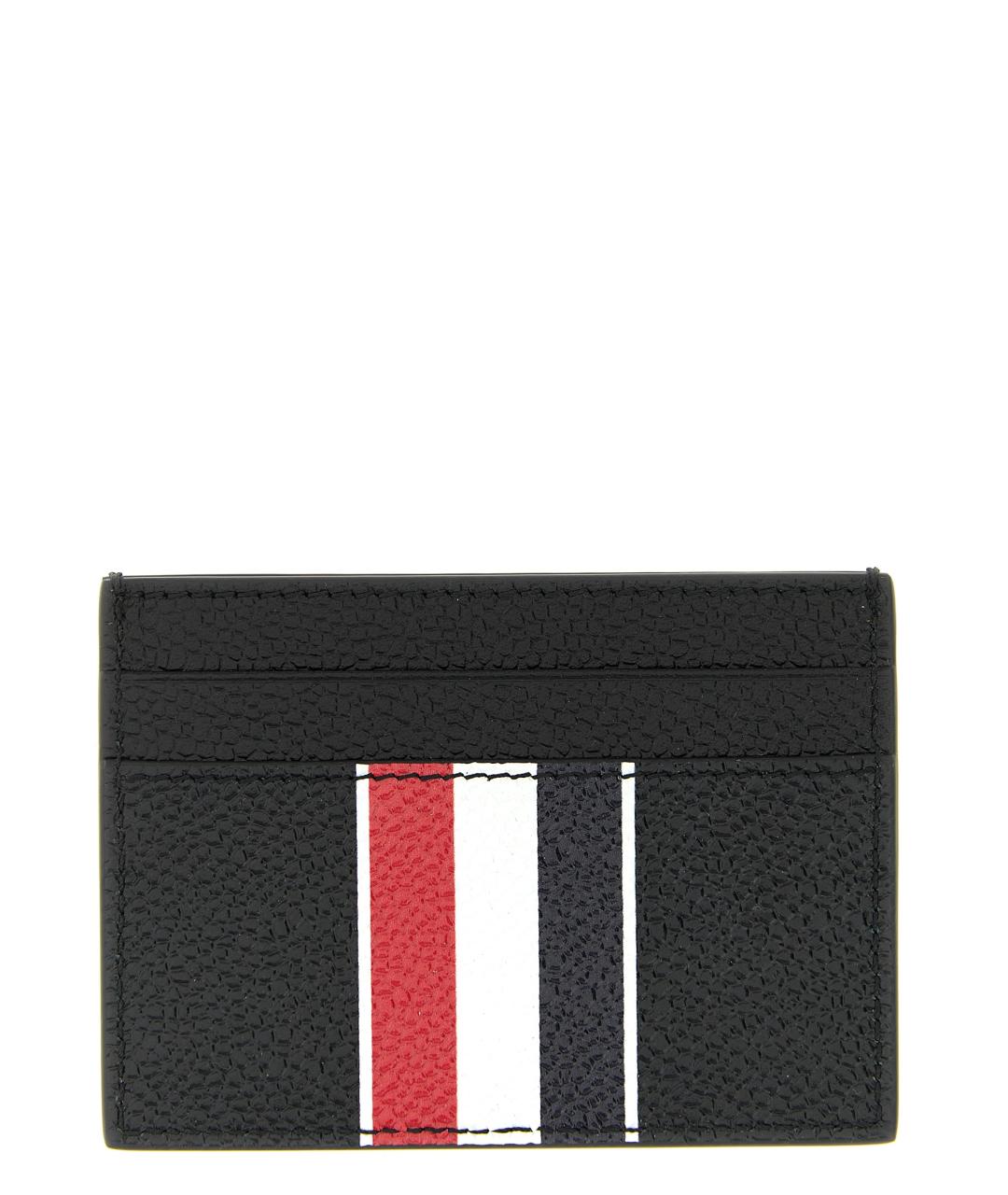 THOM BROWNE Черный кожаный кардхолдер, фото 2