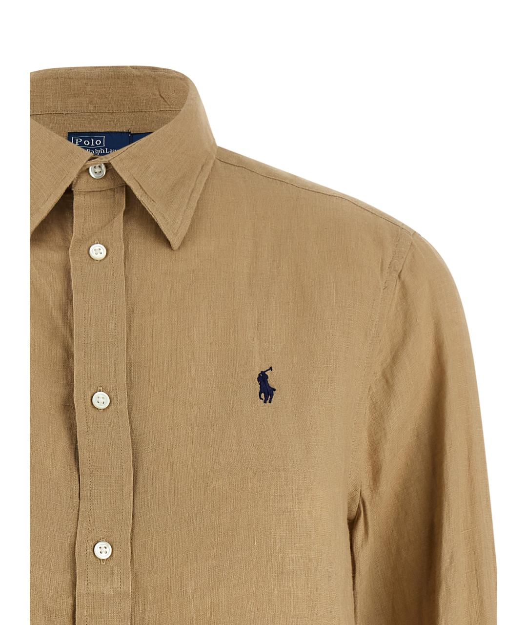 POLO RALPH LAUREN Бежевая льняная рубашка, фото 3