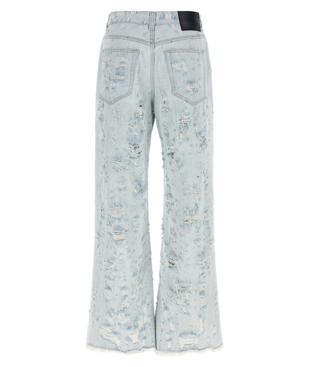 HAIKURE Голубые хлопковые прямые джинсы, фото 2