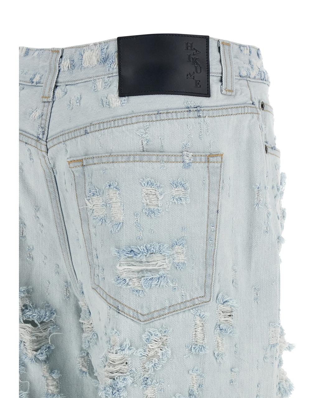 HAIKURE Голубые хлопковые прямые джинсы, фото 4