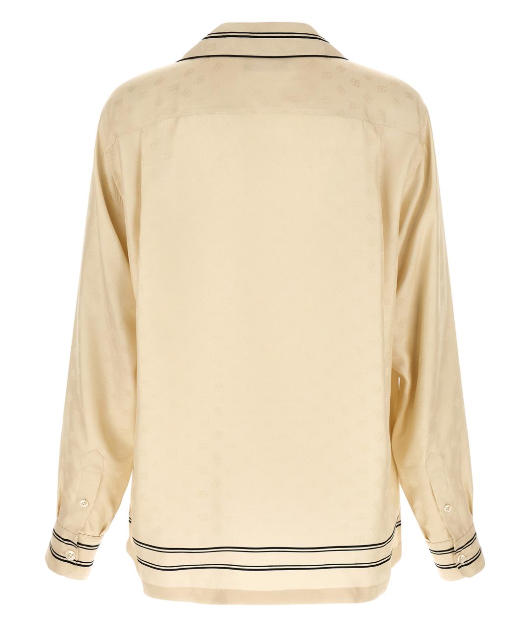DOLCE&GABBANA Бежевая шелковая кэжуал рубашка, фото 2