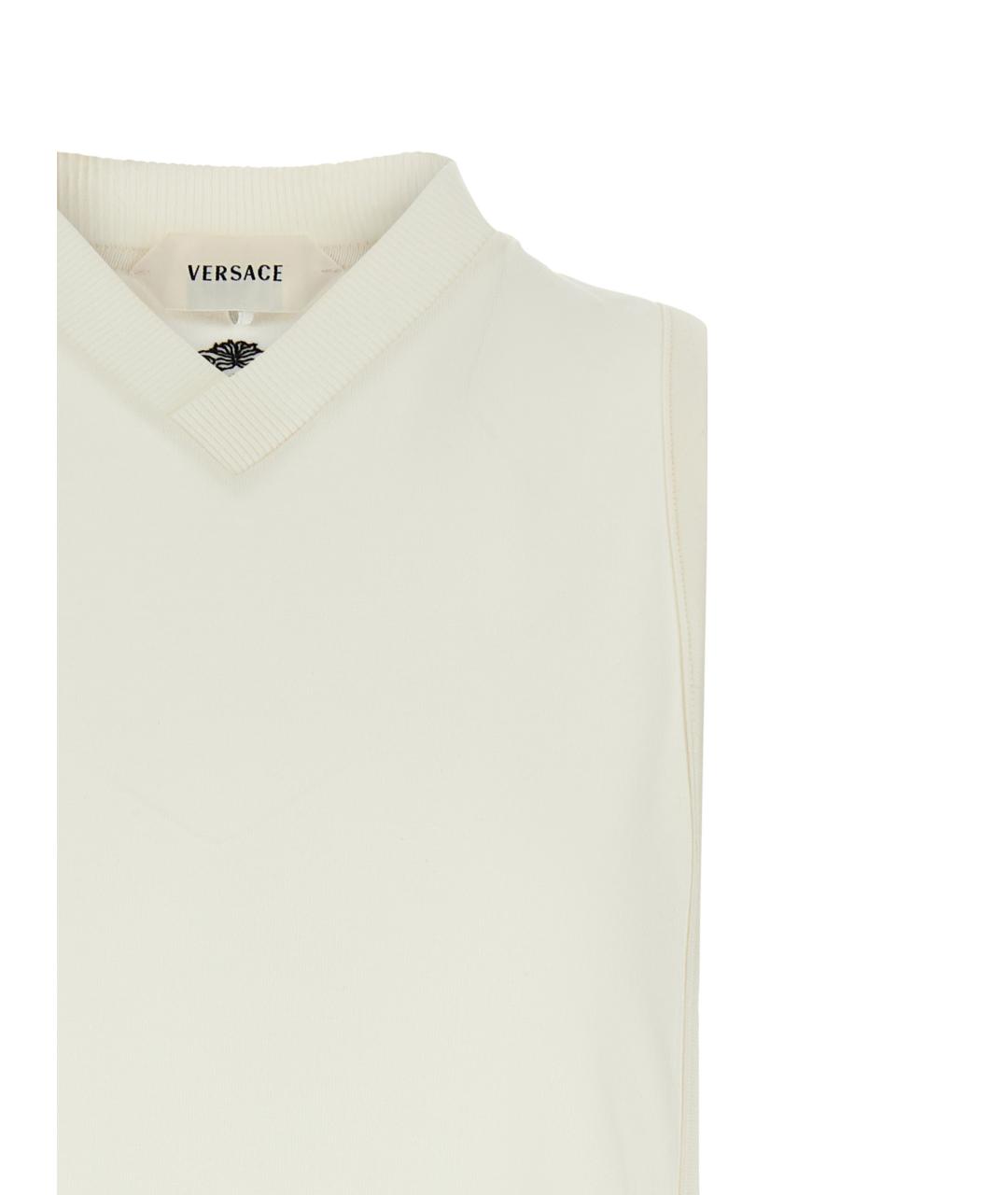 VERSACE Белая хлопковая майка, фото 3