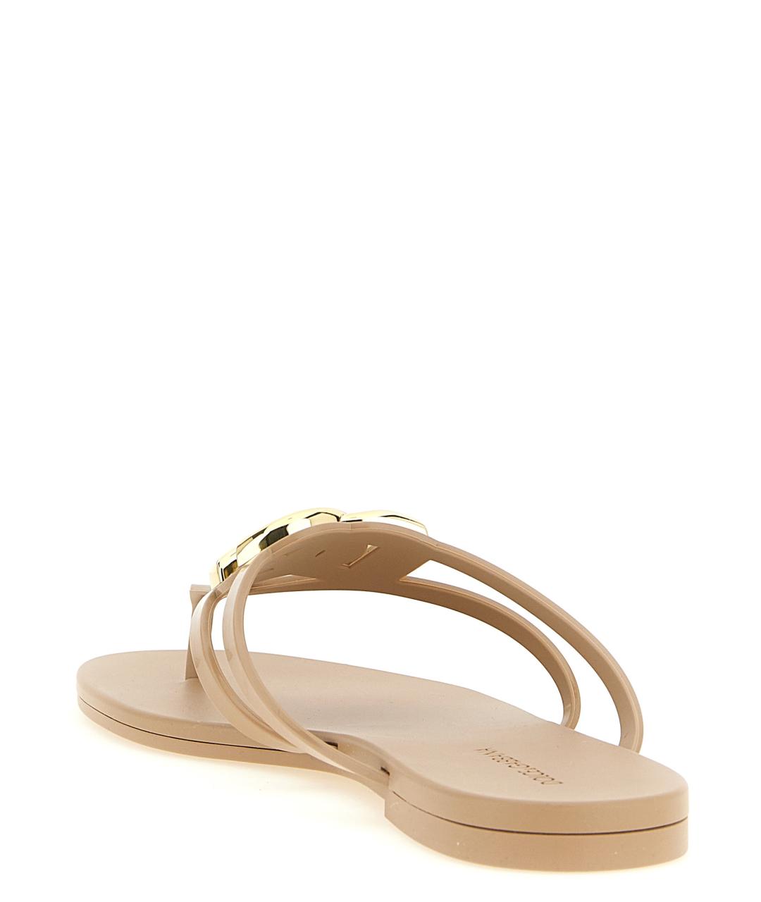 DOLCE&GABBANA Бежевые резиновые шлепанцы, фото 3