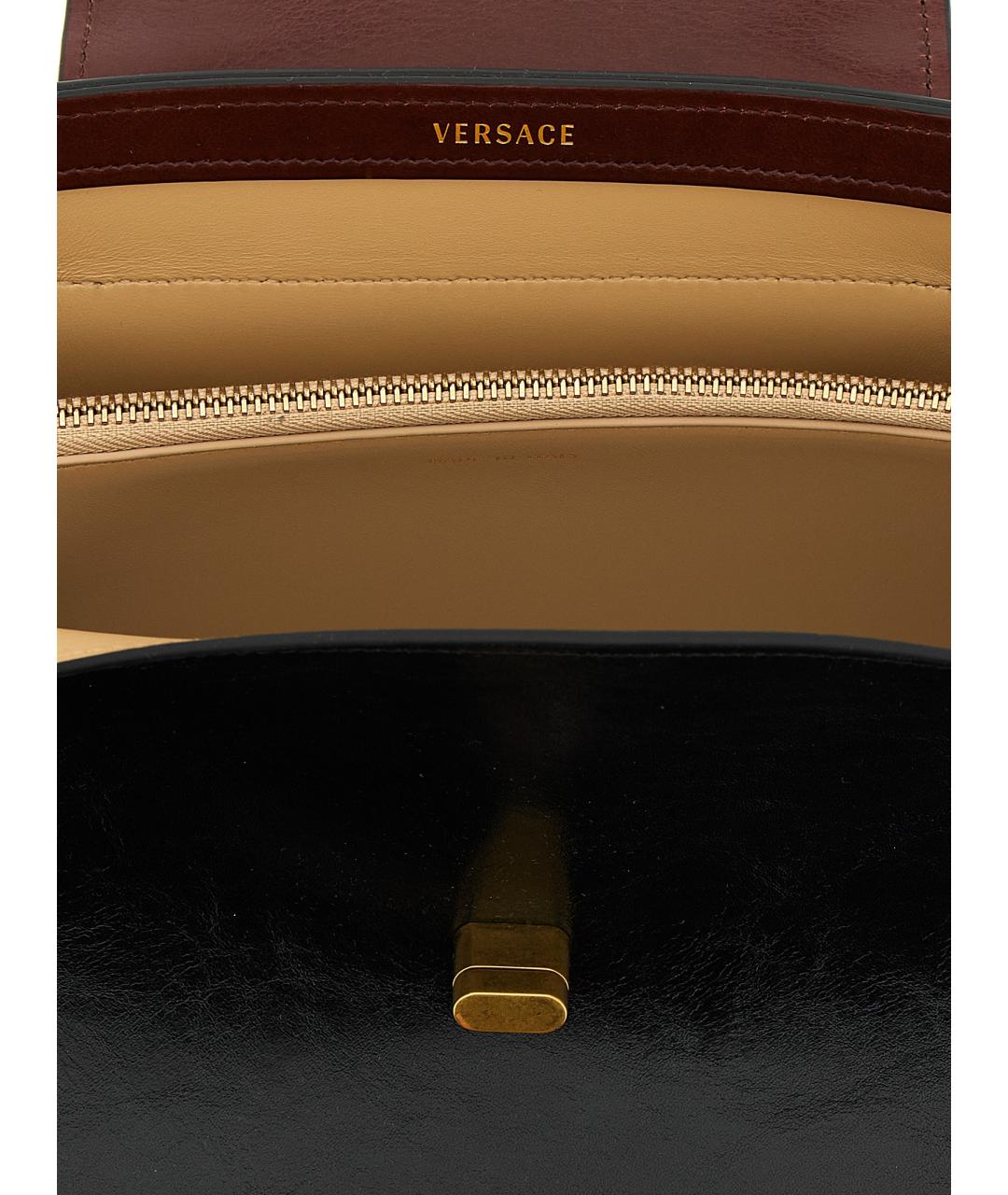 VERSACE Черная кожаная сумка через плечо, фото 4